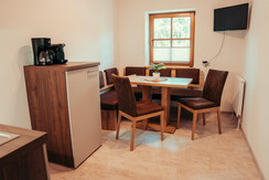 Küche und Esszimmer in der Ferienwohnung 