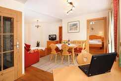 Living room and dining room